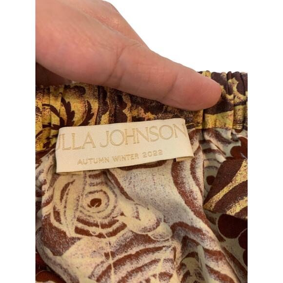 Ulla Johnson Sigrid Mini Skirt Gold Brown Size 2 - Picture 8 of 9